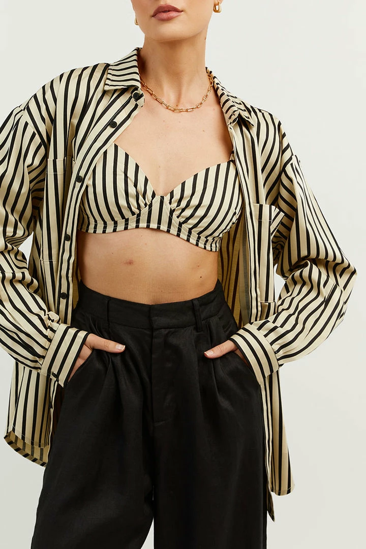 Best deal ๐ DISSH Boutiques LOCKWOOD BEIGE STRIPE ๐ SHIRT CLOTHING โญ 6 DISSH Boutiques LOCKWOOD BEIGE STRIPE SHIRT CLOTHING