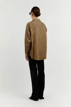 Hot Sale ๐ DISSH Boutiques CLOTHING LOCKWOOD MOCHA STRIPE ๐ SHIRT ๐ 7 DISSH Boutiques CLOTHING LOCKWOOD MOCHA STRIPE SHIRT