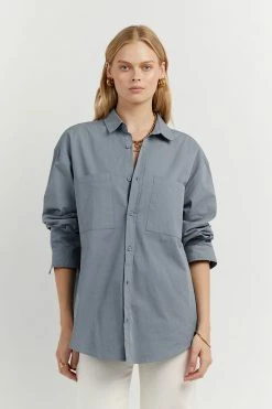 DISSH Boutiques CLOTHING MAXIE LIGHT BLUE LONG SLEEVE SHIRT