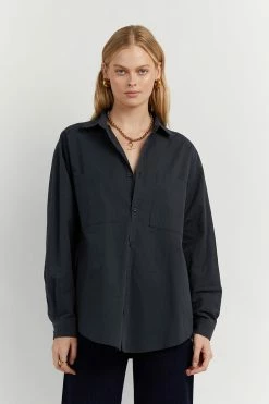 DISSH Boutiques CLOTHING MAXIE NAVY LONG SLEEVE SHIRT