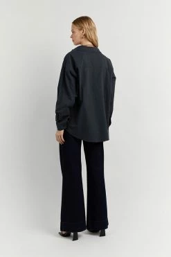DISSH Boutiques CLOTHING MAXIE NAVY LONG SLEEVE SHIRT
