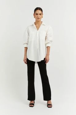 DISSH Boutiques MAXIE WHITE LONG SLEEVE SHIRT