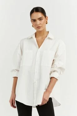 DISSH Boutiques MAXIE WHITE LONG SLEEVE SHIRT