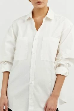 DISSH Boutiques MAXIE WHITE LONG SLEEVE SHIRT