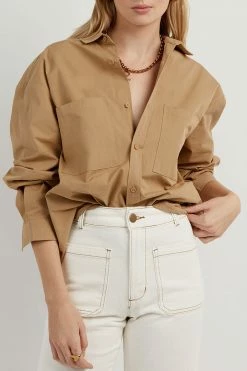 DISSH Boutiques MAXIE WHEAT LONG SLEEVE SHIRT CLOTHING