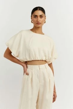 DISSH Boutiques CLOTHING BONNIE BUTTER BUBBLE CROP TOP