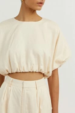 DISSH Boutiques CLOTHING BONNIE BUTTER BUBBLE CROP TOP