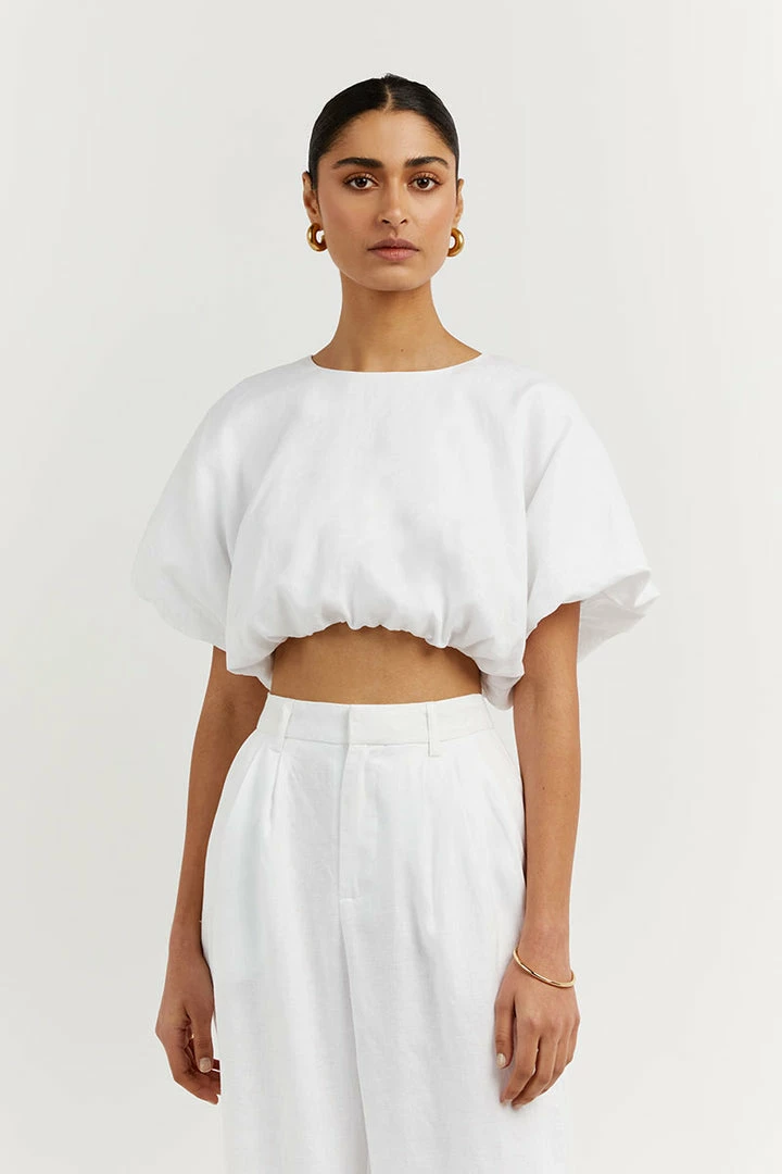 Budget ๐ฅ DISSH Boutiques BONNIE WHITE BUBBLE CROP TOP ๐ 3 DISSH Boutiques BONNIE WHITE BUBBLE CROP TOP