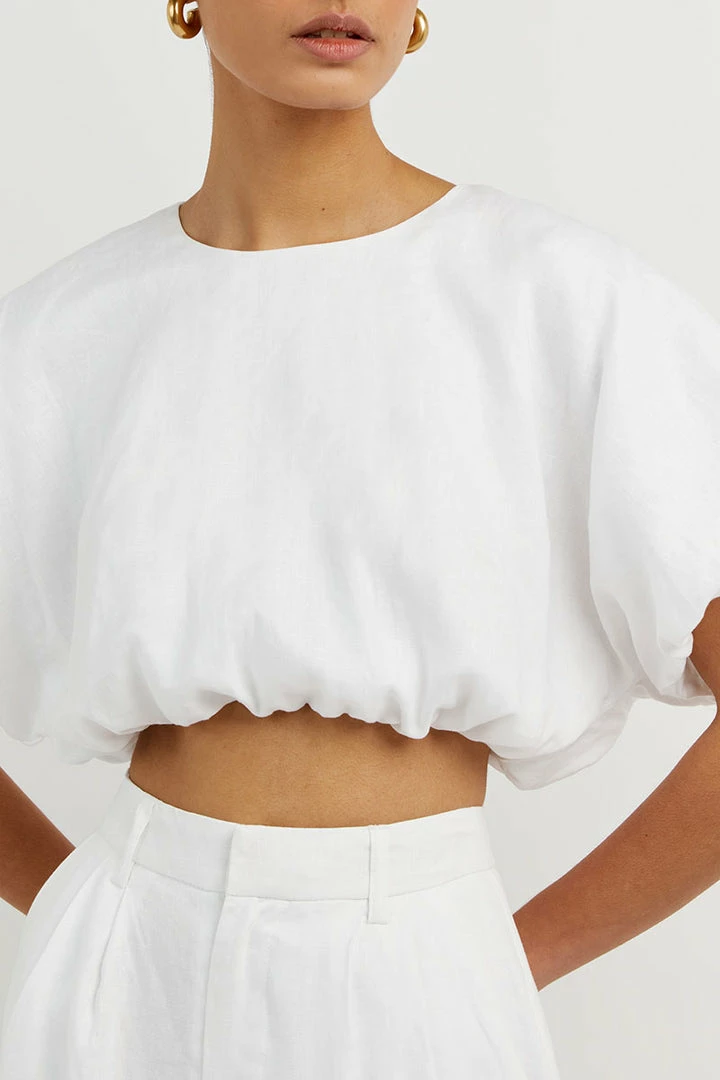 Budget ๐ฅ DISSH Boutiques BONNIE WHITE BUBBLE CROP TOP ๐ 6 DISSH Boutiques BONNIE WHITE BUBBLE CROP TOP