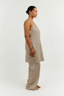 DISSH Boutiques THE BUMP FRIENDLY EDIT ALFIE BEIGE SWIRL TUNIC TOP