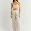 DISSH Boutiques ZUMA NATURAL LINEN WRAP CROP TOP CLOTHING