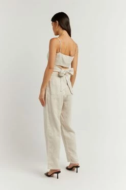 DISSH Boutiques ZUMA NATURAL LINEN WRAP CROP TOP CLOTHING