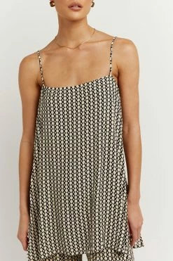 DISSH Boutiques MARLOW BEIGE GEO TUNIC TOP THE BUMP FRIENDLY EDIT