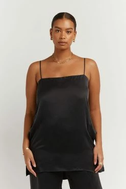 Best Sale 🥰 DISSH Boutiques EVANS BLACK SILK TUNIC TOP 😀 14 DISSH Boutiques EVANS BLACK SILK TUNIC TOP
