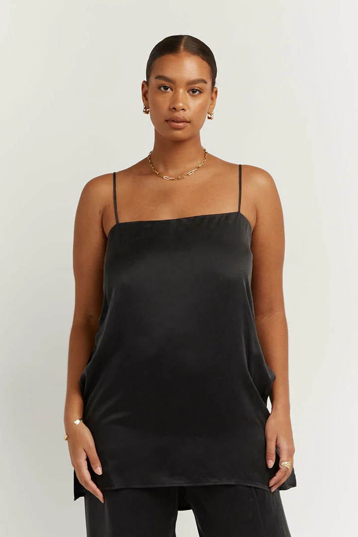 Best Sale 🥰 DISSH Boutiques EVANS BLACK SILK TUNIC TOP 😀 5 DISSH Boutiques EVANS BLACK SILK TUNIC TOP
