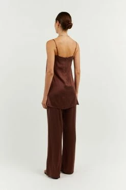 DISSH Boutiques THE BUMP FRIENDLY EDIT EVANS MAHOGANY SILK TUNIC TOP