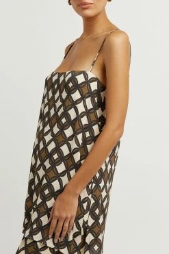 DISSH Boutiques GOSSE KHAKI GEO TUNIC TOP THE BUMP FRIENDLY EDIT