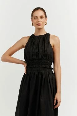 DISSH Boutiques LANA BLACK GATHERED TOP CLOTHING