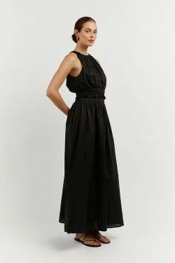 DISSH Boutiques LANA BLACK GATHERED TOP CLOTHING