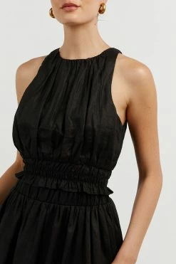 DISSH Boutiques LANA BLACK GATHERED TOP CLOTHING