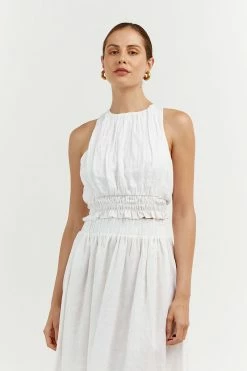 DISSH Boutiques LANA WHITE GATHERED TOP