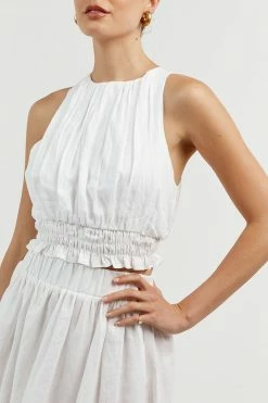 DISSH Boutiques LANA WHITE GATHERED TOP