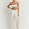 DISSH Boutiques CLOTHING SIMONE PEARL SATIN CROP TOP