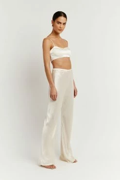 DISSH Boutiques CLOTHING SIMONE PEARL SATIN CROP TOP