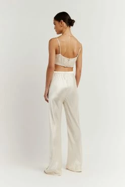 DISSH Boutiques CLOTHING SIMONE PEARL SATIN CROP TOP