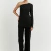 DISSH Boutiques SASHA BLACK ONE SHOULDER TUNIC