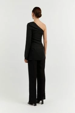 DISSH Boutiques SASHA BLACK ONE SHOULDER TUNIC