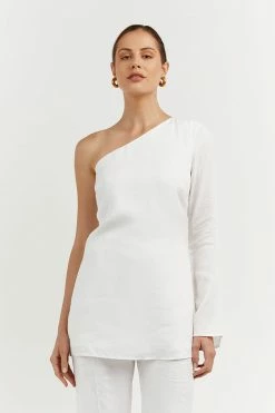 New ๐ DISSH Boutiques CLOTHING SASHA WHITE ONE SHOULDER TUNIC ๐ 8 DISSH Boutiques CLOTHING SASHA WHITE ONE SHOULDER TUNIC