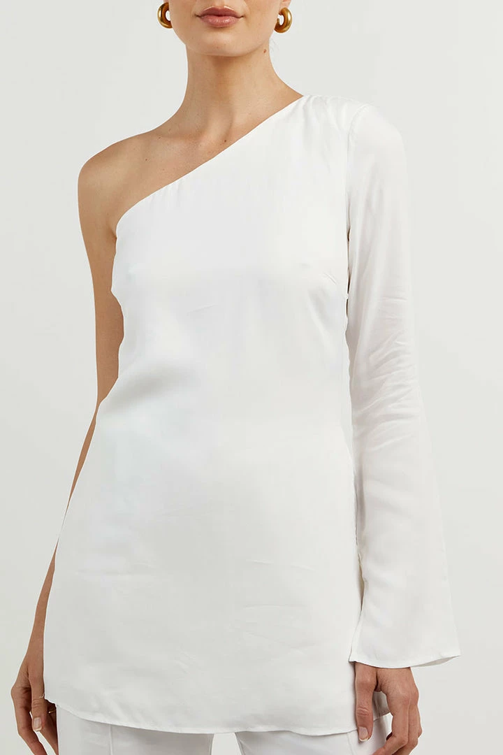 New ๐ DISSH Boutiques CLOTHING SASHA WHITE ONE SHOULDER TUNIC ๐ 6 DISSH Boutiques CLOTHING SASHA WHITE ONE SHOULDER TUNIC