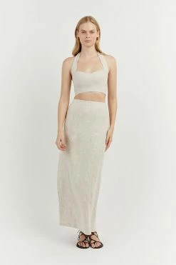 DISSH Boutiques WILLOW NATURAL HALTER CROP TOP