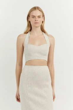 DISSH Boutiques WILLOW NATURAL HALTER CROP TOP