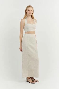 DISSH Boutiques WILLOW NATURAL HALTER CROP TOP