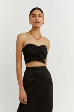 DISSH Boutiques BONNIE BLACK SWEETHEART CROP TOP CLOTHING