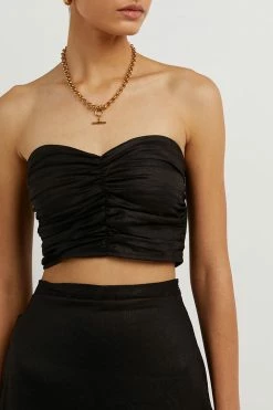 DISSH Boutiques BONNIE BLACK SWEETHEART CROP TOP CLOTHING