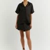 DISSH Boutiques CAMPBELL BLACK LINEN SHIRT CLOTHING