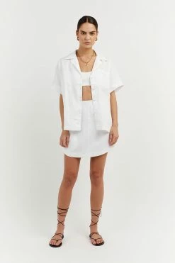 DISSH Boutiques CAMPBELL WHITE LINEN SHIRT