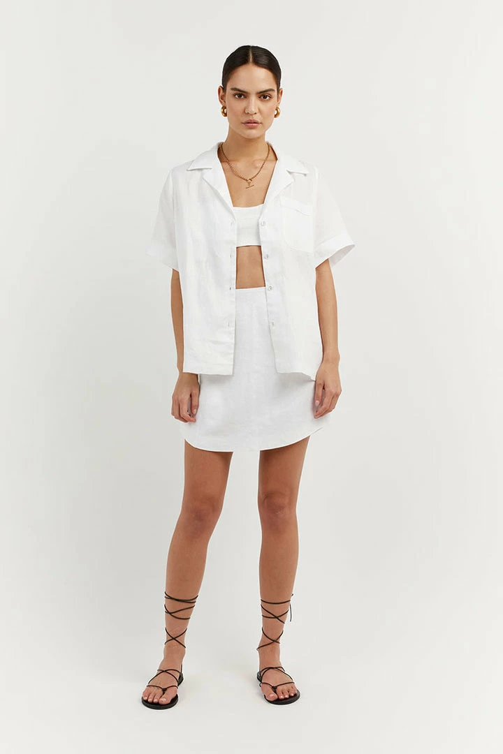 Best Sale ๐ฏ DISSH Boutiques CAMPBELL WHITE LINEN ๐ SHIRT ๐ 2 DISSH Boutiques CAMPBELL WHITE LINEN SHIRT