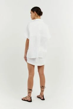 Best Sale ๐ฏ DISSH Boutiques CAMPBELL WHITE LINEN ๐ SHIRT ๐ 10 DISSH Boutiques CAMPBELL WHITE LINEN SHIRT