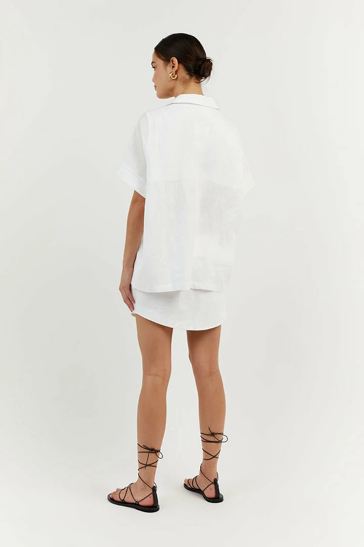 Best Sale ๐ฏ DISSH Boutiques CAMPBELL WHITE LINEN ๐ SHIRT ๐ 5 DISSH Boutiques CAMPBELL WHITE LINEN SHIRT