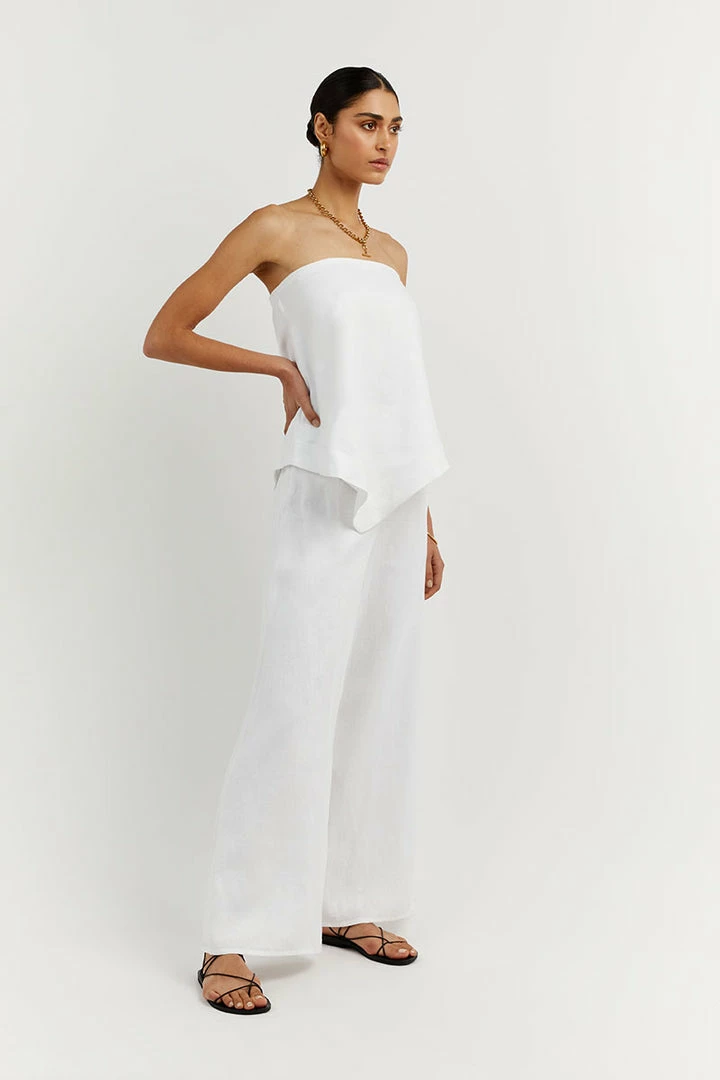 Best deal โ๏ธ DISSH Boutiques JESSIE WHITE LINEN STRAPLESS TOP CLOTHING ๐ 3 DISSH Boutiques JESSIE WHITE LINEN STRAPLESS TOP CLOTHING