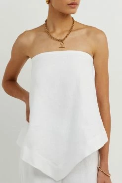 Best deal โ๏ธ DISSH Boutiques JESSIE WHITE LINEN STRAPLESS TOP CLOTHING ๐ 8 DISSH Boutiques JESSIE WHITE LINEN STRAPLESS TOP CLOTHING