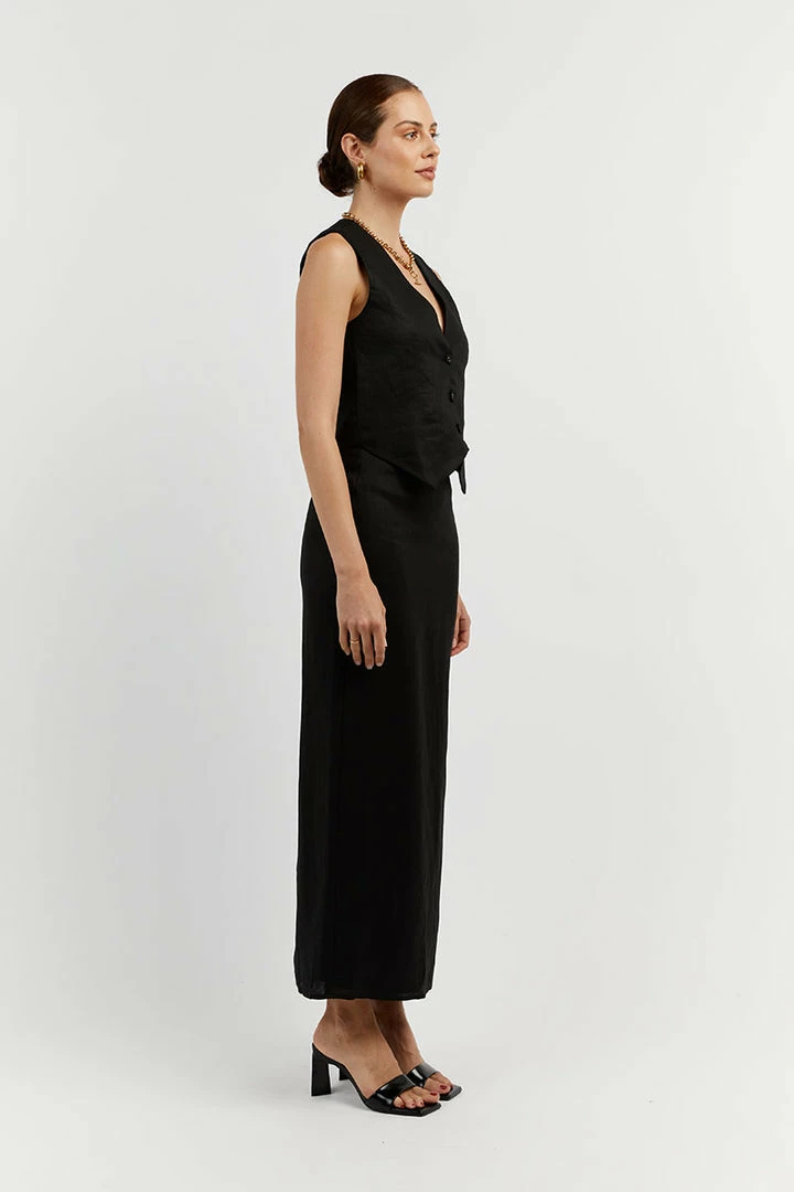 Wholesale ๐ DISSH Boutiques ROBERTS BLACK LINEN MIDI ๐ SKIRT ๐ฅฐ 3 DISSH Boutiques ROBERTS BLACK LINEN MIDI SKIRT