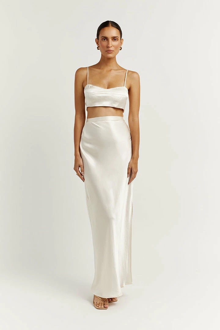 New โ๏ธ DISSH Boutiques SIMONE PEARL SATIN MIDI ๐ SKIRT CLOTHING ๐ 1 DISSH Boutiques SIMONE PEARL SATIN MIDI SKIRT CLOTHING