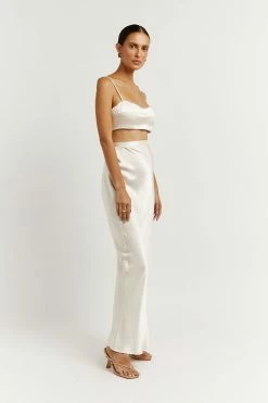 New โ๏ธ DISSH Boutiques SIMONE PEARL SATIN MIDI ๐ SKIRT CLOTHING ๐ 7 DISSH Boutiques SIMONE PEARL SATIN MIDI SKIRT CLOTHING