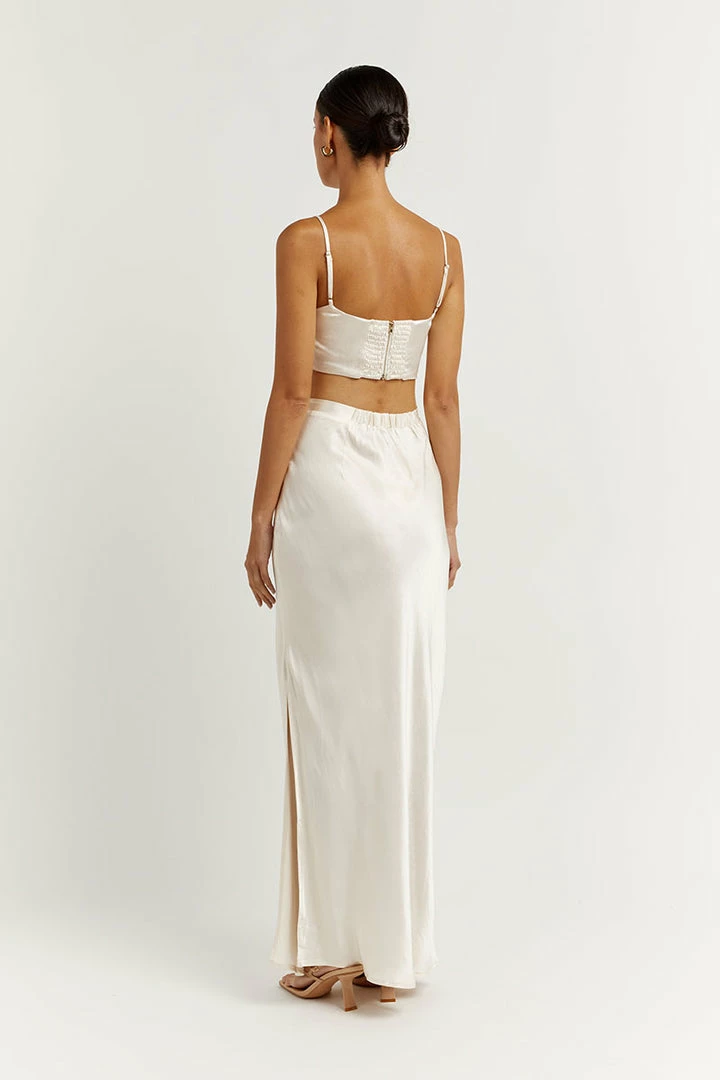 New โ๏ธ DISSH Boutiques SIMONE PEARL SATIN MIDI ๐ SKIRT CLOTHING ๐ 4 DISSH Boutiques SIMONE PEARL SATIN MIDI SKIRT CLOTHING