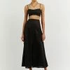 DISSH Boutiques CLOTHING HEATHER BLACK SPLIT FRONT SKIRT